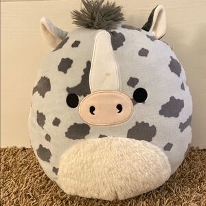 Gray and White Cow Plush Toy